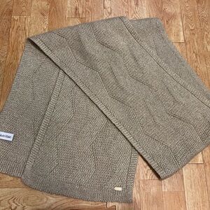 Calvin Klein Knit Scarf | Cozy Neutral Winter Essential